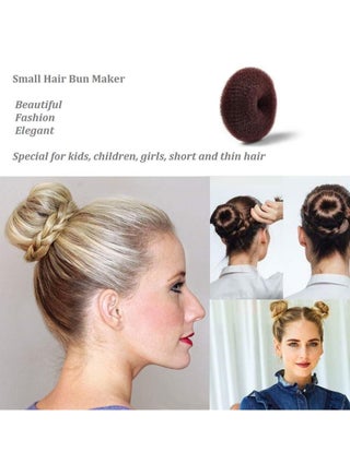 6 Pieces Kids Super Small Bun, Hair Donut Socks Bun Form for Girls, Mini Hair Donut Shaper for Short and Thinning Hair (Small Size 2.37") - view 3